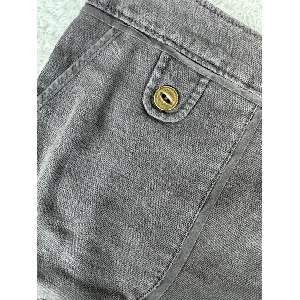 Anthropologie M & Eve Womens Gray Linen-Blend Mini Skirt W/Button Accents Sz 12 - Picture 10 of 13